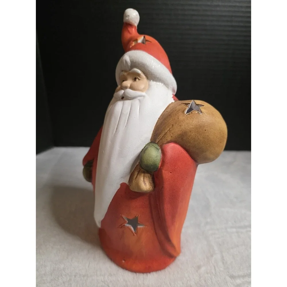 Ceramic Santa Claus Votive Candle Holder 9.5